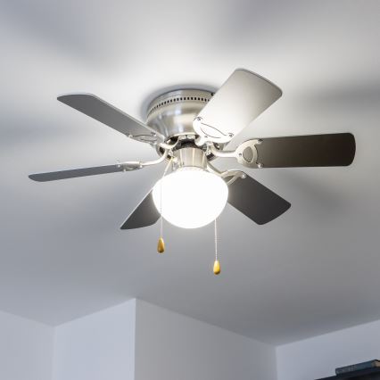 ZEVENTI - Takfläkt GALDANA 1xE27/60W/230V grå/vit