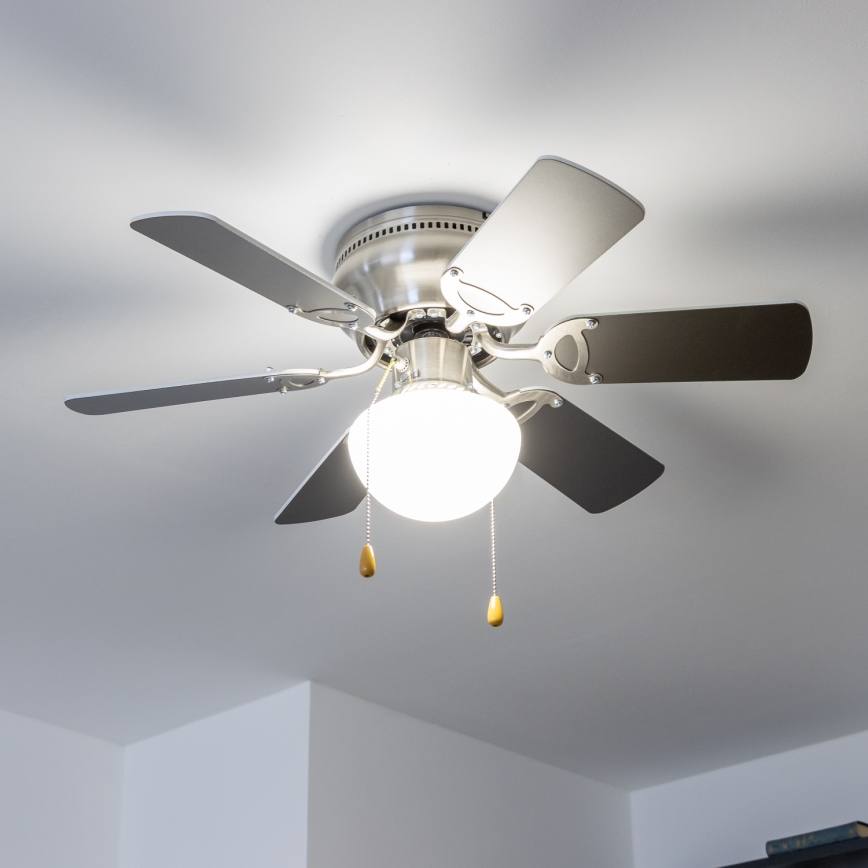 ZEVENTI - Takfläkt GALDANA 1xE27/60W/230V grå/vit