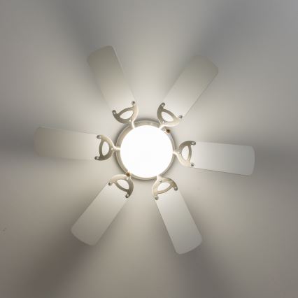 ZEVENTI - Takfläkt GALDANA 1xE27/60W/230V grå/vit