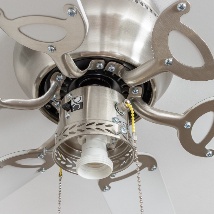 ZEVENTI - Takfläkt GALDANA 1xE27/60W/230V grå/vit