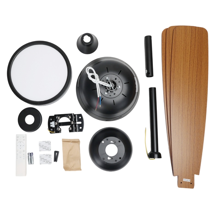 ZEVENTI - Dimbar LED-takfläkt ULUWATU LED/20W/230V 2700-6500K 132 cm brun + fjärrkontroll