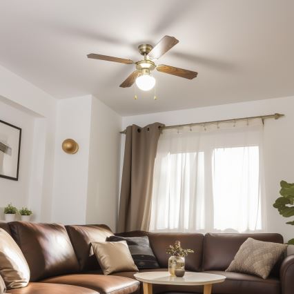 ZEVENTI - Takfläkt NAVAGIO 1xE27/60W/230V brun