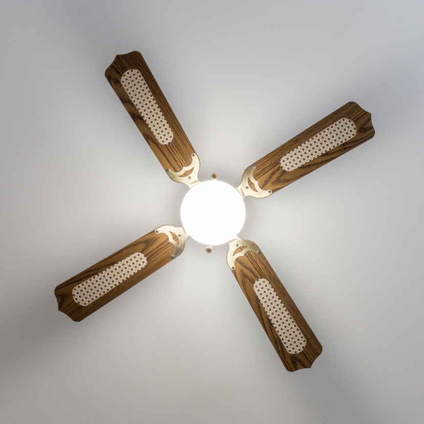 ZEVENTI - Takfläkt NAVAGIO 1xE27/60W/230V brun