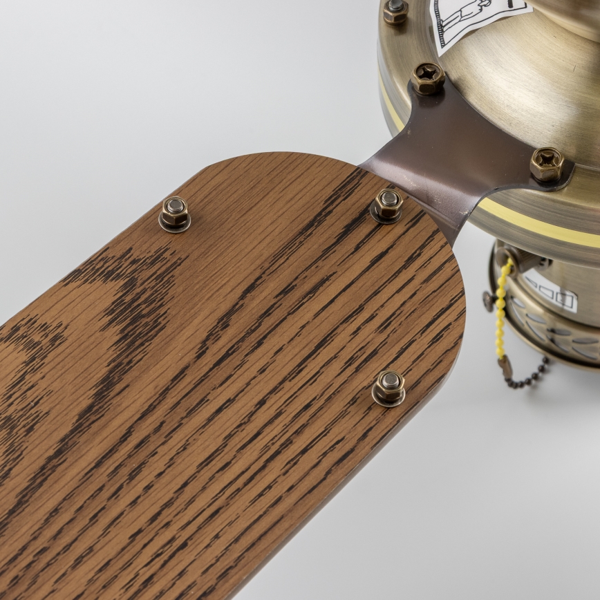 ZEVENTI - Takfläkt NAVAGIO 1xE27/60W/230V brun