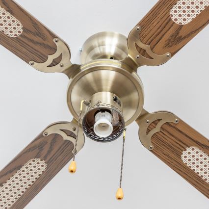 ZEVENTI - Takfläkt NAVAGIO 1xE27/60W/230V brun