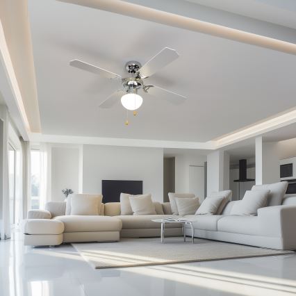 ZEVENTI - Takfläkt NAVAGIO 1xE27/60W/230V svart/vit