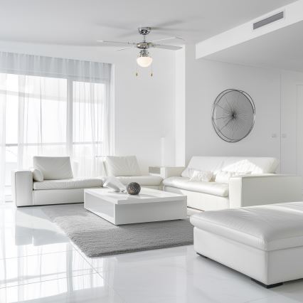 ZEVENTI - Takfläkt NAVAGIO 1xE27/60W/230V svart/vit