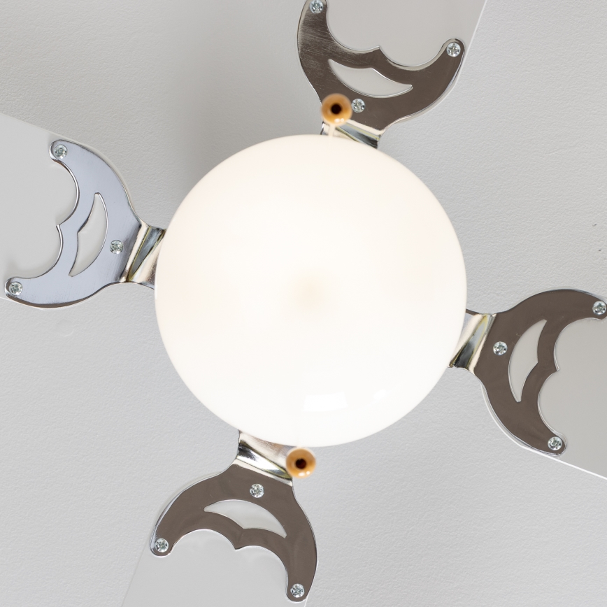 ZEVENTI - Takfläkt NAVAGIO 1xE27/60W/230V svart/vit