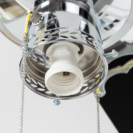 ZEVENTI - Takfläkt NAVAGIO 1xE27/60W/230V svart/vit