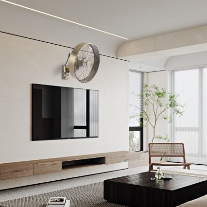 ZEVENTI - Väggfläkt FANNY 50W/230V Ø 45 cm, bronsfärgad + fjärrkontroll