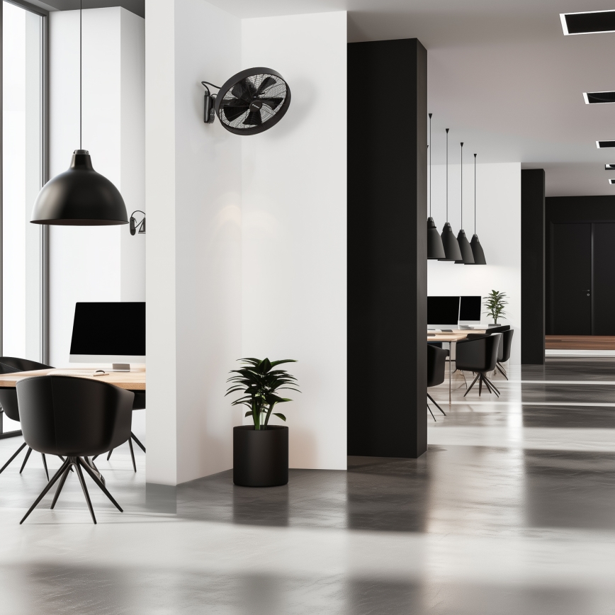 ZEVENTI - Väggfläkt FREEZE 50W/230V diameter 40 cm svart + fjärrkontroll