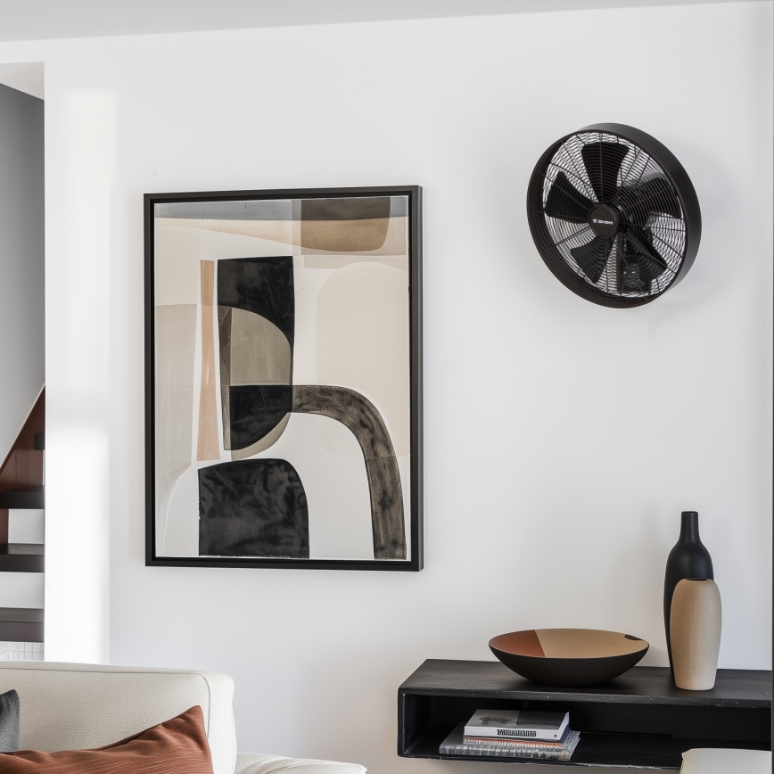 ZEVENTI - Väggfläkt FREEZE 50W/230V diameter 40 cm svart + fjärrkontroll