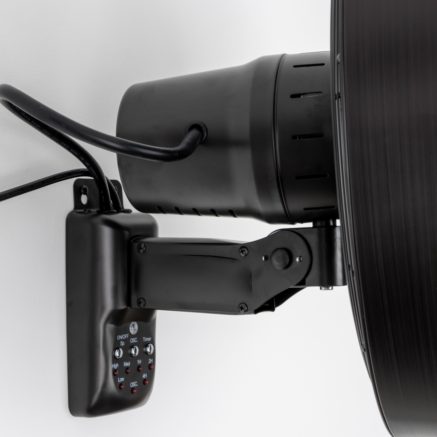 ZEVENTI - Väggfläkt FREEZE 50W/230V diameter 40 cm svart + fjärrkontroll