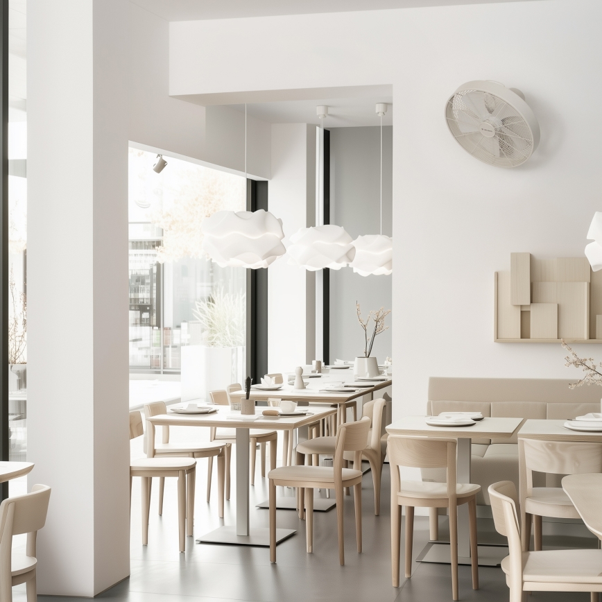 ZEVENTI - Väggfläkt FREEZE 50W/230V diameter 40 cm vit + fjärrkontroll