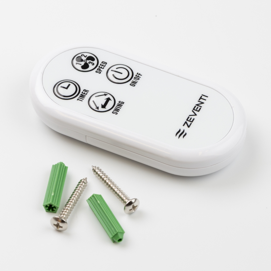 ZEVENTI - Väggfläkt FREEZE 50W/230V diameter 40 cm vit + fjärrkontroll