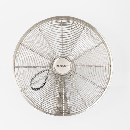 ZEVENTI - Väggfläkt FREEZE 50W/230V Ø 45 cm matt krom + fjärrkontroll