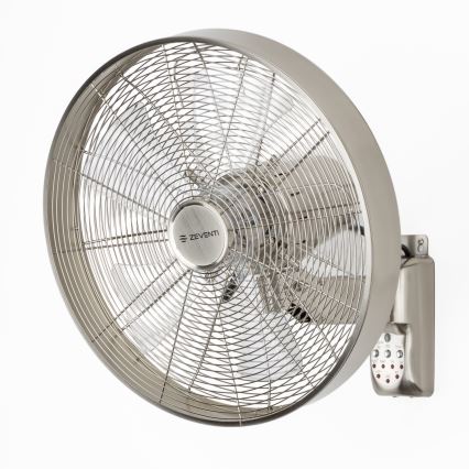 ZEVENTI - Väggfläkt FREEZE 50W/230V Ø 45 cm matt krom + fjärrkontroll