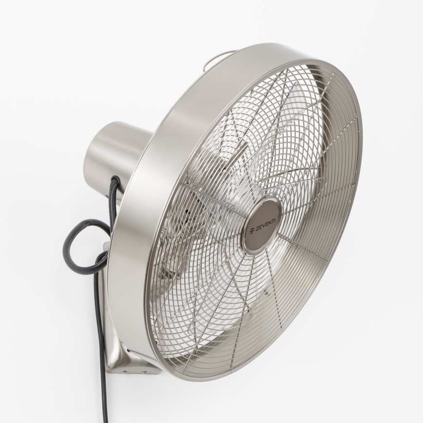 ZEVENTI - Väggfläkt FREEZE 50W/230V Ø 45 cm matt krom + fjärrkontroll