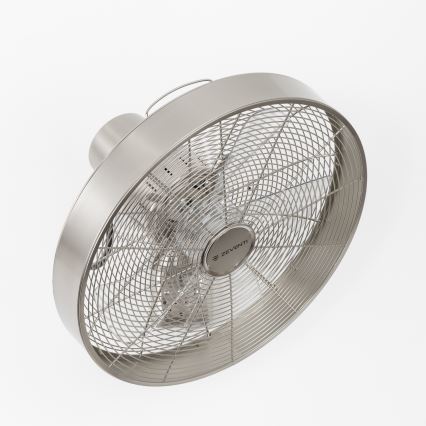 ZEVENTI - Väggfläkt FREEZE 50W/230V Ø 45 cm matt krom + fjärrkontroll