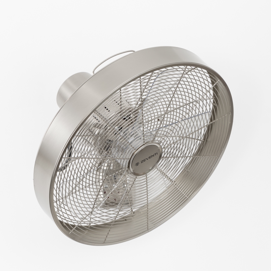 ZEVENTI - Väggfläkt FREEZE 50W/230V Ø 45 cm matt krom + fjärrkontroll