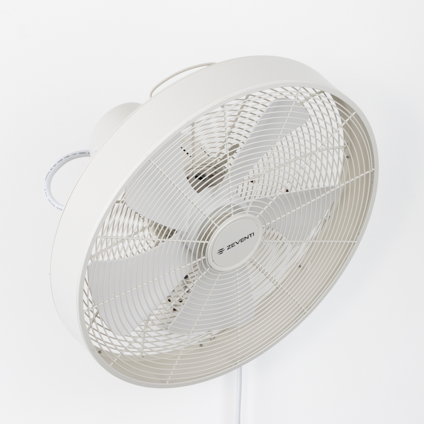 ZEVENTI - Väggfläkt FREEZE 50W/230V Ø 45 cm vit + fjärrkontroll