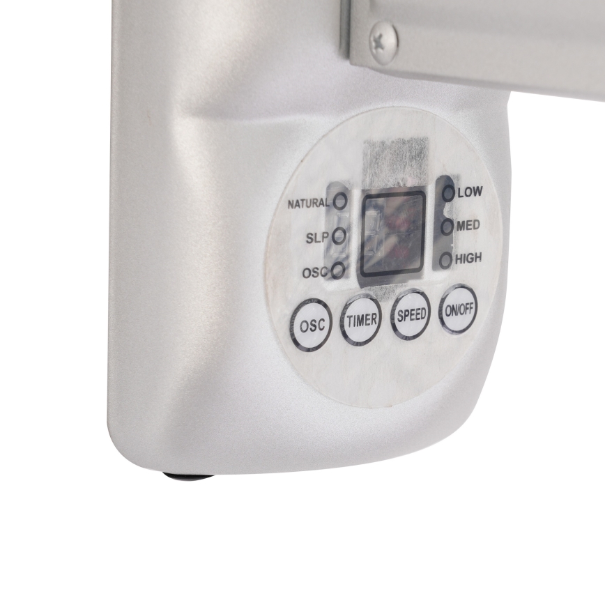 ZEVENTI - Väggfläkt FANNY 50W/230V Ø 45 cm mattkrom + fjärrkontroll