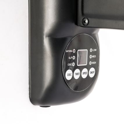 ZEVENTI - Väggfläkt FANNY 50W/230V Ø 45 cm svart + fjärrkontroll