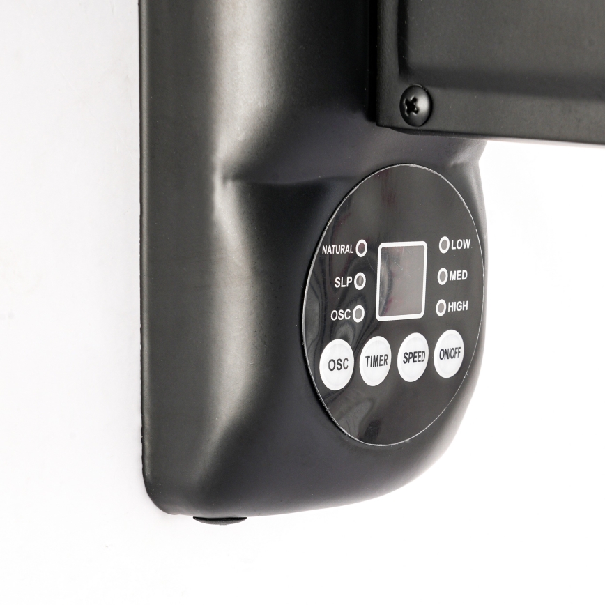 ZEVENTI - Väggfläkt FANNY 50W/230V Ø 45 cm svart + fjärrkontroll