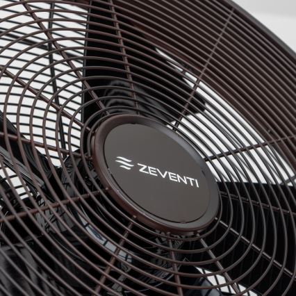 ZEVENTI - Väggmonterad fläkt FREEZE 50W/230V Ø 45 cm svart/brun + fjärrkontroll