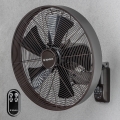 ZEVENTI - Väggmonterad fläkt FREEZE 50W/230V Ø 45 cm svart/brun + fjärrkontroll