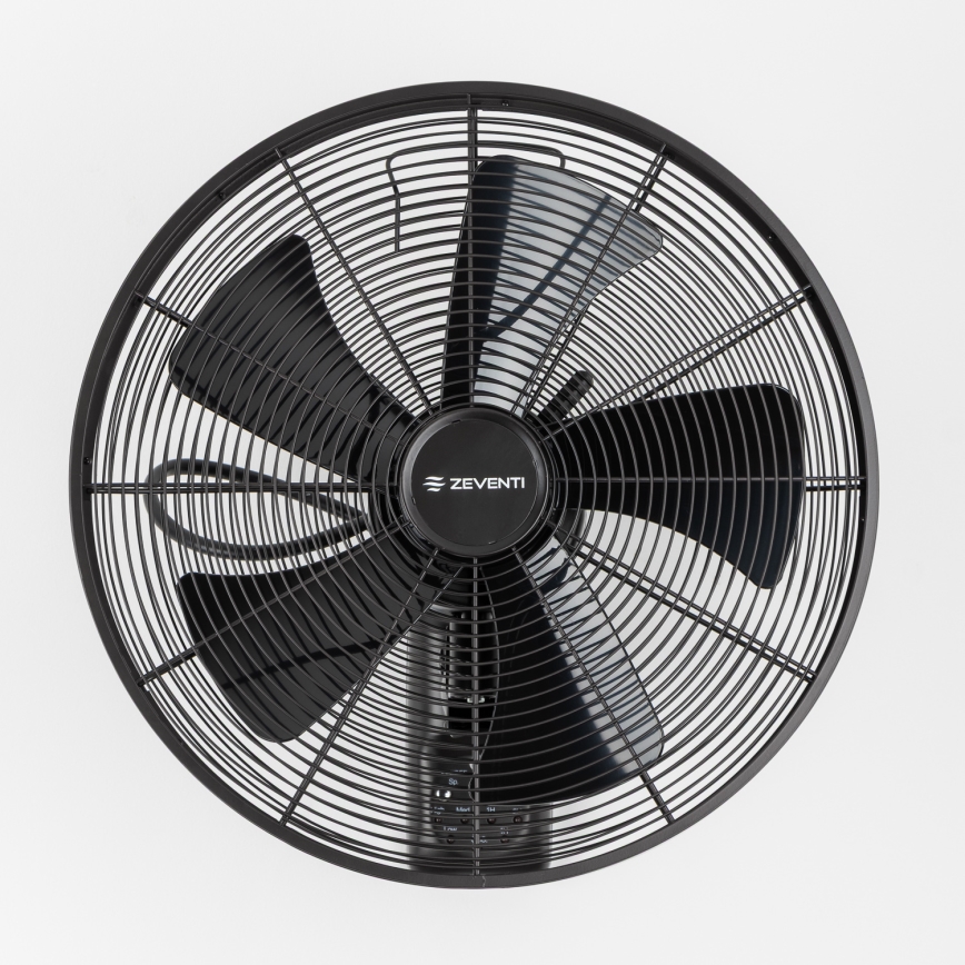 ZEVENTI - Väggmonterad fläkt FREEZE 50W/230V Ø 45 cm svart + fjärrkontroll