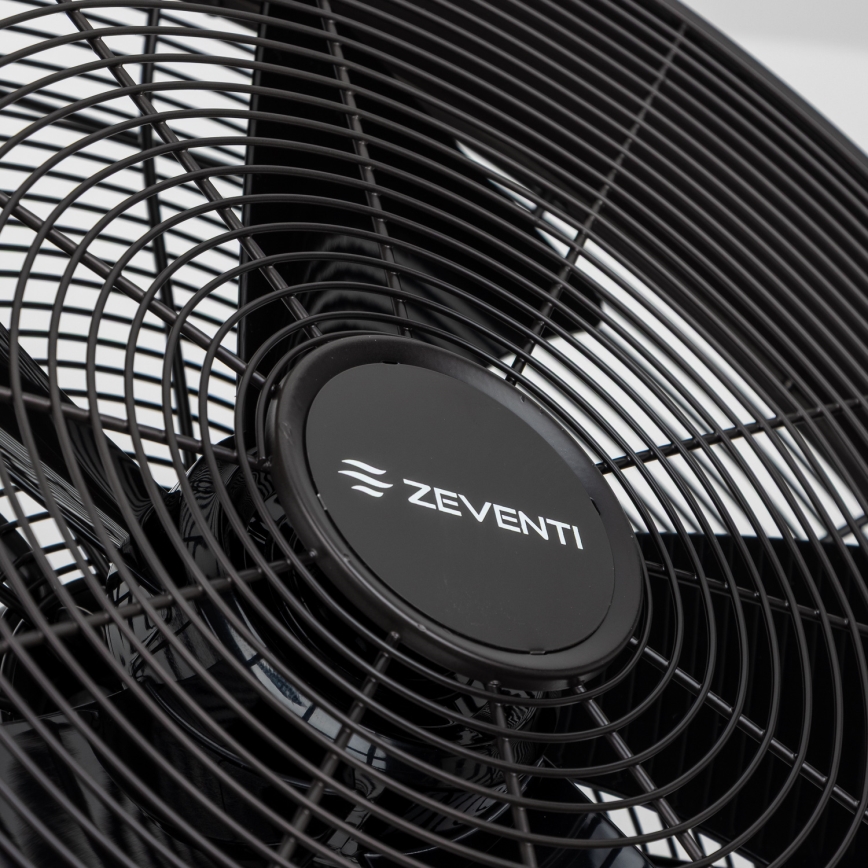 ZEVENTI - Väggmonterad fläkt FREEZE 50W/230V Ø 45 cm svart + fjärrkontroll