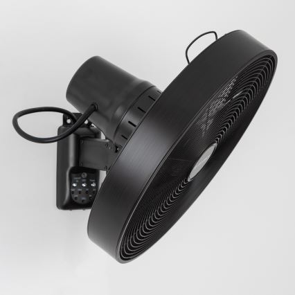 ZEVENTI - Väggmonterad fläkt FREEZE 50W/230V Ø 45 cm svart + fjärrkontroll