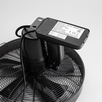 ZEVENTI - Väggmonterad fläkt FREEZE 50W/230V Ø 45 cm svart + fjärrkontroll
