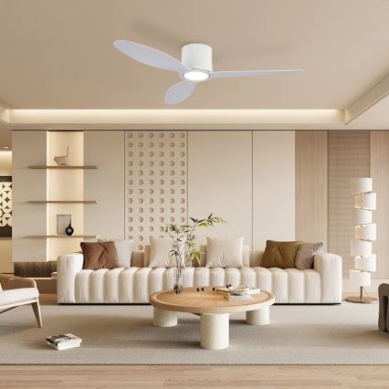 ZEVENTI - LED dimmbar takfläkt VENTORA LED/24W/230V 3000/4000/6000K Wi-Fi Tuya vit + fjärrkontroll