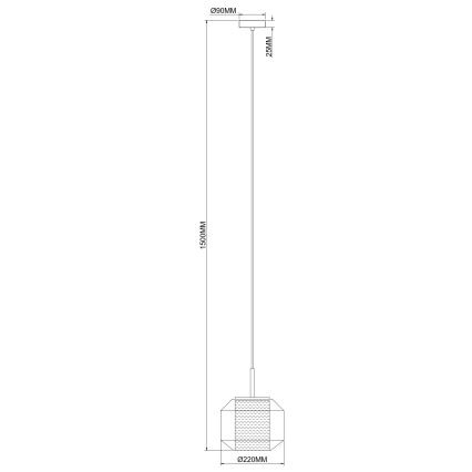 Zuma Line - Takpendel med kabel 1xE27/25W/230V Ø 22 cm guld/svart