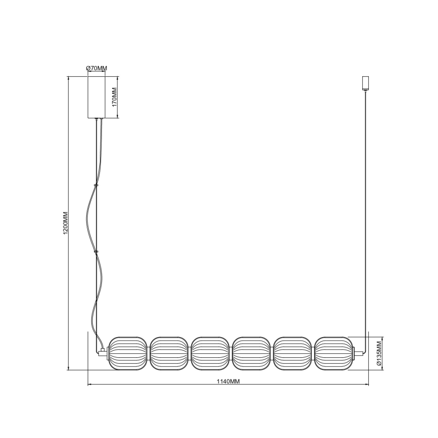 Zuma Line - LED-pendel på vajer LED/50W/230V guld
