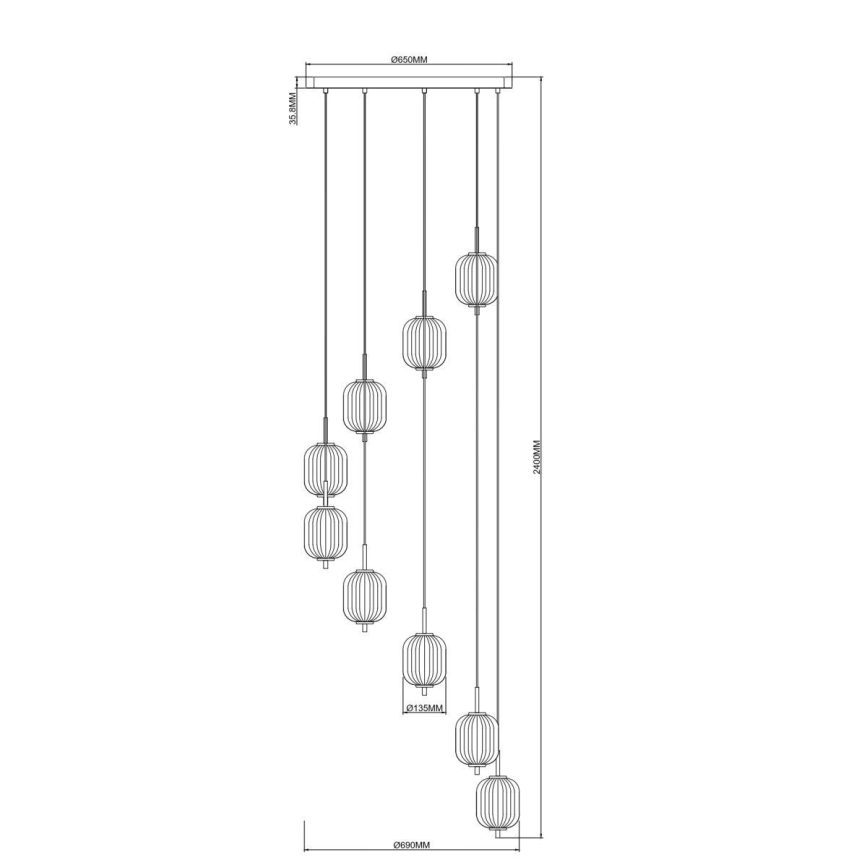 Zuma Line - LED-pendel på vajer LED/55W/230V Ø 63 cm guld