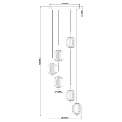 Zuma Line - LED-ljuskrona med vajer LED/34W/230V, Ø 50,5 cm, guld