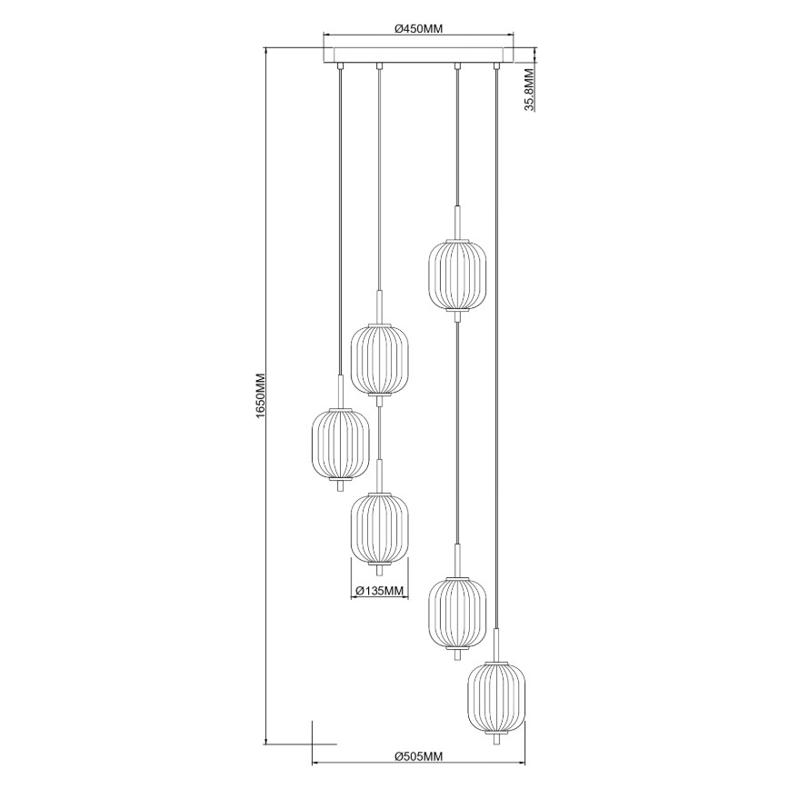 Zuma Line - LED-ljuskrona med vajer LED/34W/230V, Ø 50,5 cm, guld