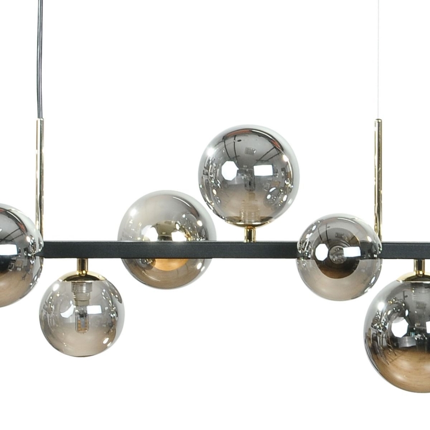 Zuma Line - Taklampa på vajer 10xG9/8W/230V svart/rökfärgad