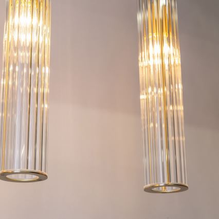 Zuma Line - Taklampa på vajer 4xE14/7W/230V, guldfärgad