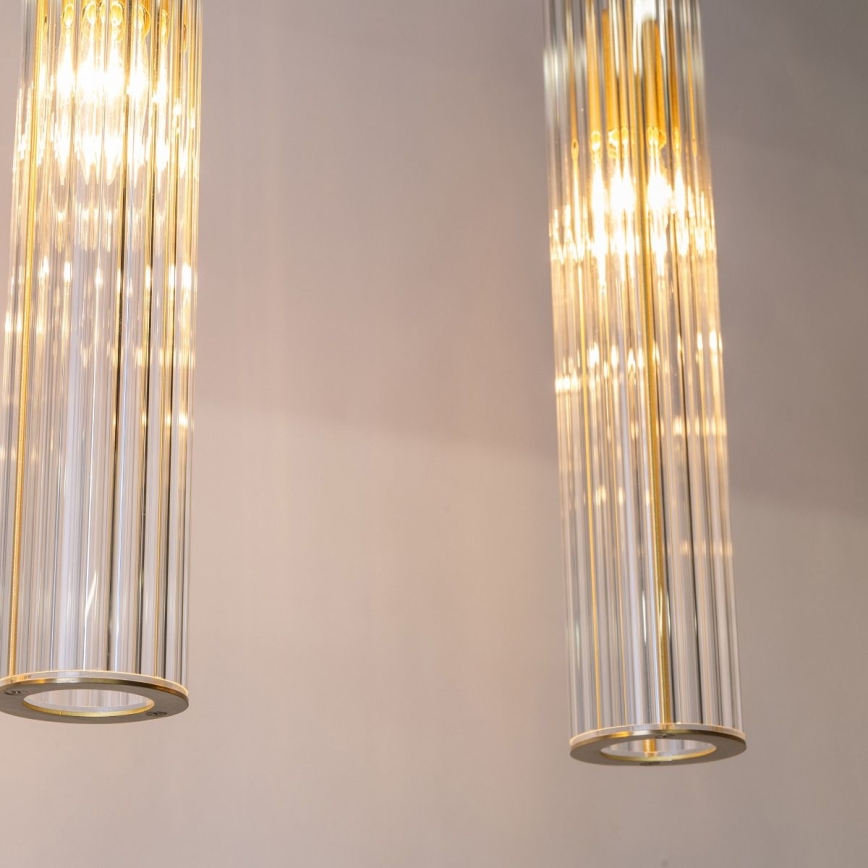 Zuma Line - Taklampa på vajer 4xE14/7W/230V, guldfärgad