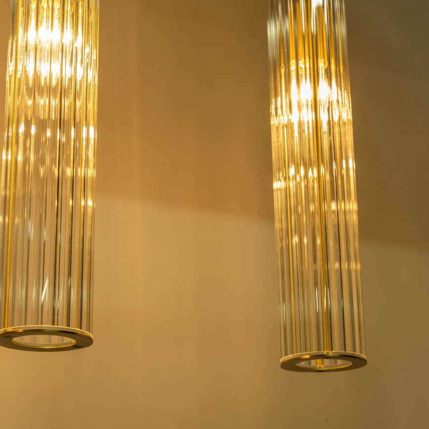Zuma Line - Taklampa på vajer 4xE14/7W/230V, guldfärgad