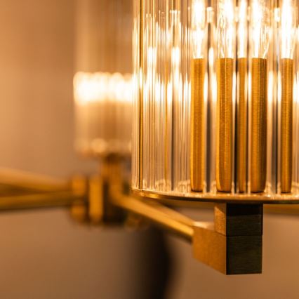 Zuma Line - Ljuskrona på stång 7xE14/7W/230V i guld