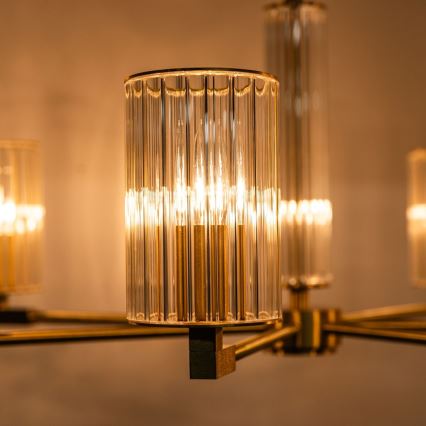 Zuma Line - Ljuskrona på stång 7xE14/7W/230V i guld