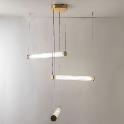 Zuma Line - LED dimbar takpendel på vajer LED/64W/230V 2700-6500K guld + fjärrkontroll