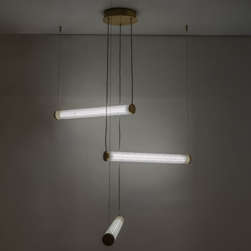 Zuma Line - LED dimbar takpendel på vajer LED/64W/230V 2700-6500K guld + fjärrkontroll