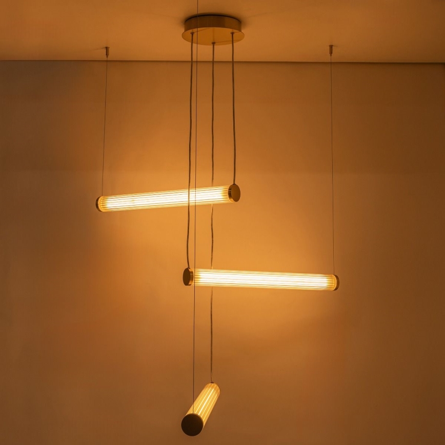 Zuma Line - LED dimbar takpendel på vajer LED/64W/230V 2700-6500K guld + fjärrkontroll