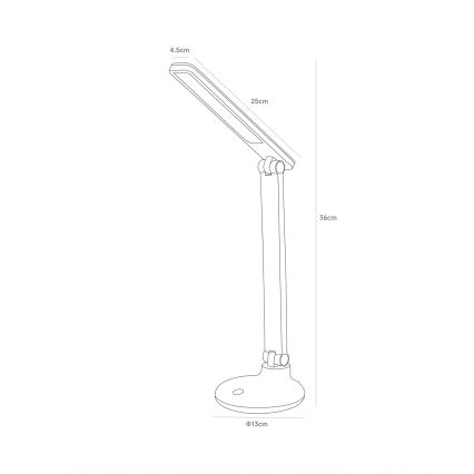 Zuma Line - LED Uppladdningsbar skrivbordslampa LED/6W/1200 mAh 3000/4500/6000K CRI 90 vit